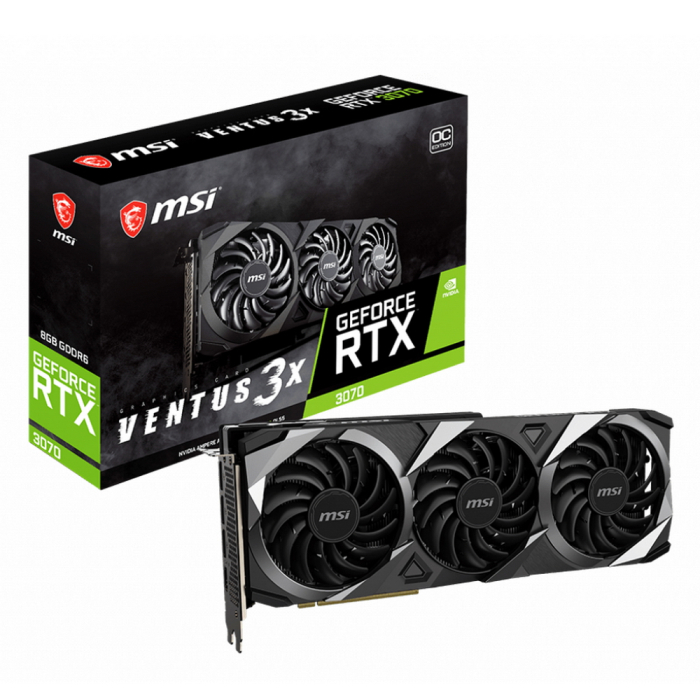 Видеокарта MSI Ventus nVidia RTX 3070 8192 14000 256 RTL [RTX 3070 VENTUS 3X PLUS 8G OC LHR]