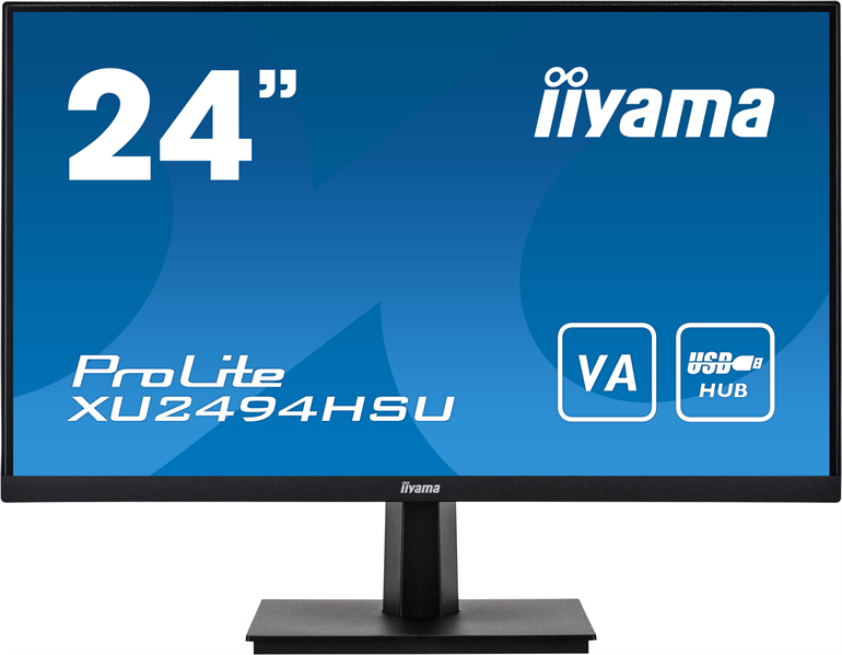 Монитор Iiyama 23.8" ProLite XU2494HSU-B1 черный VA LED 4ms 16:9 HDMI M/M матовая 1000:1 250cd 178гр/178гр 1920x1080 D-Sub DisplayPort FHD USB 4.7кг