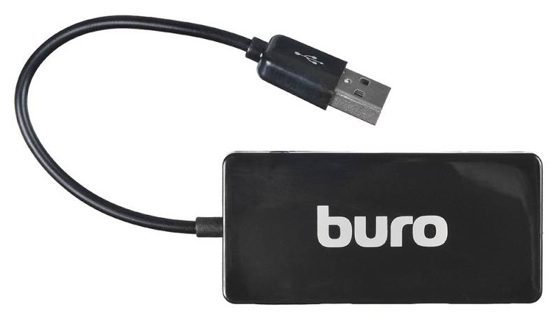 USB Hub  Неватека Разветвитель USB 2.0 Buro BU-HUB4-U2.0-Slim 4порт. черный