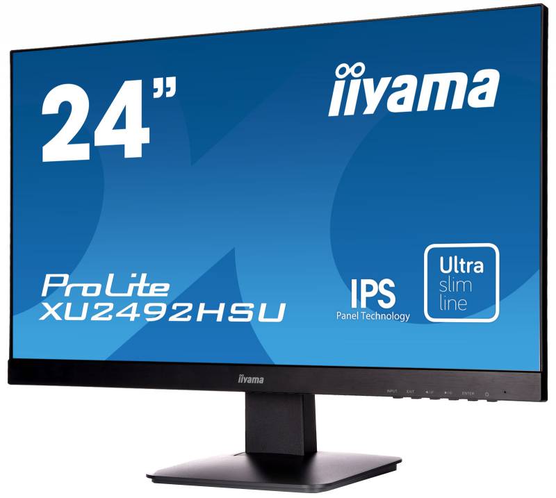 Мониторы ЖК  Неватека Монитор Iiyama 23.8" ProLite XU2492HSU-B1 черный IPS LED 5ms 16:9 HDMI M/M матовая 250cd 178гр/178гр 1920x1080 D-Sub DisplayPort FHD USB 3.6кг