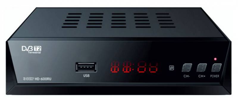 Цифровые ТВ ресиверы Ресивер DVB-T2 Сигнал Эфир HD-600RU черный