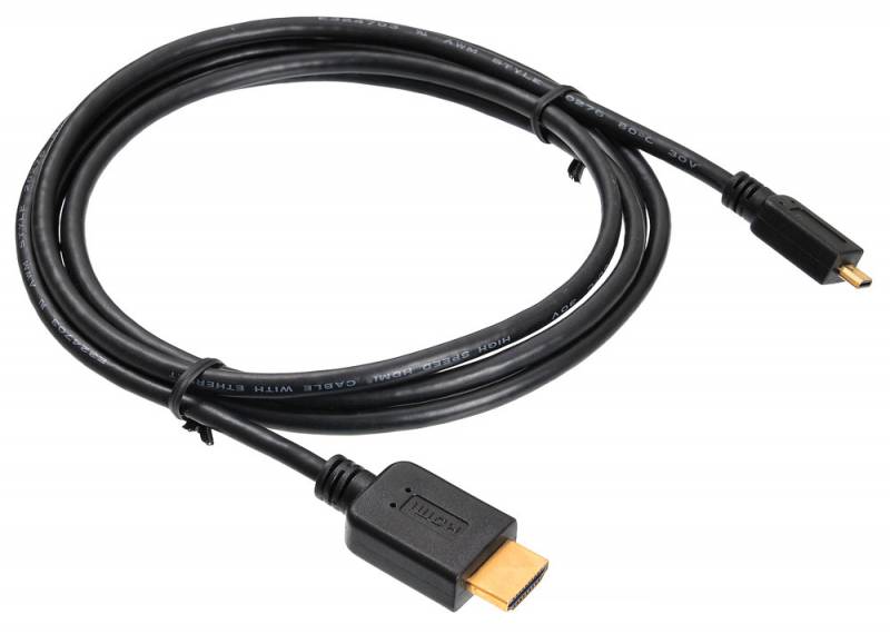 Кабель аудио-видео Buro HDMI 1.4 HDMI (m)/Micro HDMI (m) 1.8м. черный (MICROHDMI-HDMI-1.8)