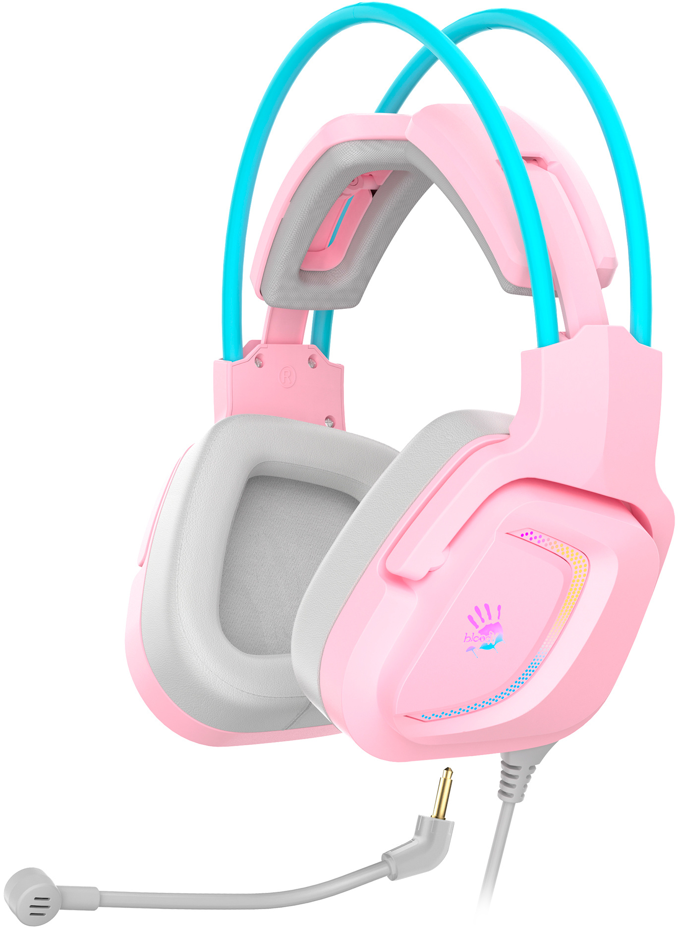 Наушники с микрофоном A4Tech Bloody G575 розовый/голубой (G575 /SKY PINK/ USB)