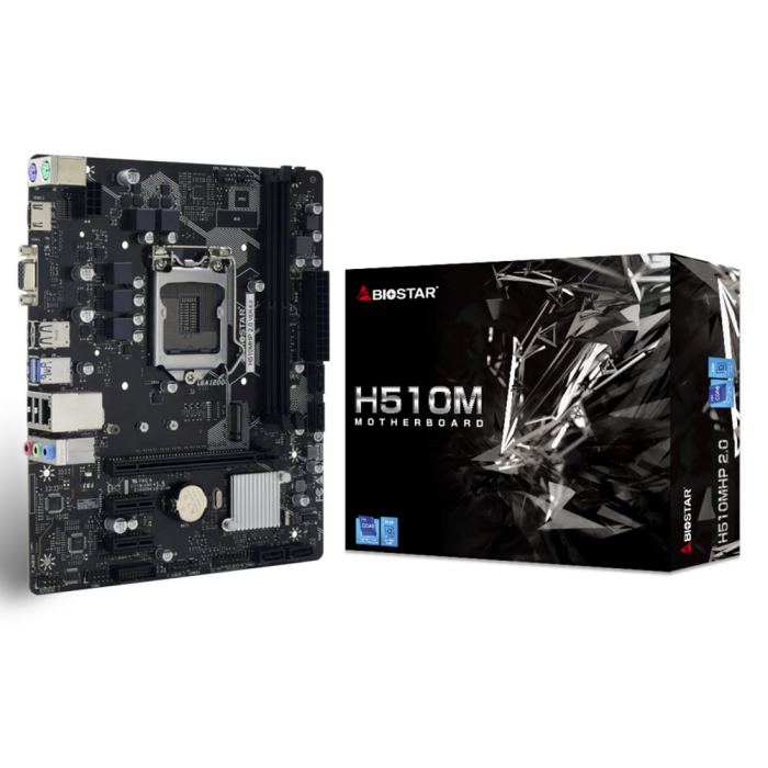 H510MHP 2.0, Socket 1200, Intel®H510, 2xDDR4-3200, D-SUB+HDMI, 1xPCI-Ex16, 2xPCI-Ex1, 4xSATA3, 1xM.2, 8 Ch Audio, GLan, (4+4)xUSB2.0, (2+2)xUSB3.2, 2xPS/2, mATX, RTL {}