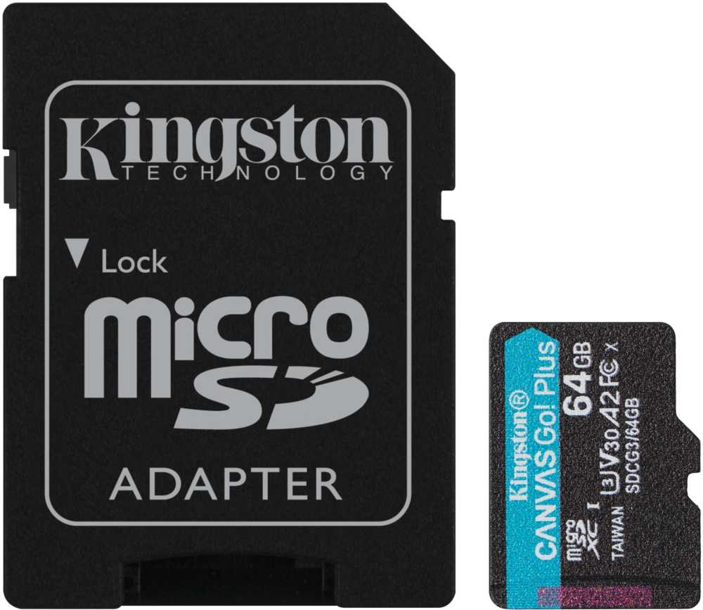 Флеш карта microSDXC 64Gb Class10 Kingston SDCG3/64GB Canvas Go! Plus + adapter