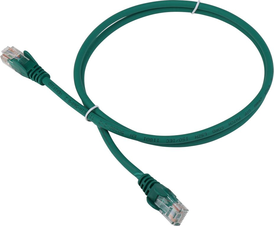 Патч-корды медные  Неватека Патч-корд Lanmaster LAN-PC45/U5E-0.5-GN вилка RJ-45-вилка RJ-45 кат.5е 0.5м зеленый LSZH (уп.:1шт)