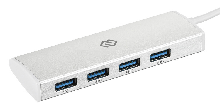 USB Hub  Неватека Разветвитель USB-C Digma HUB-4U3.0-UC-S 4порт. серебристый