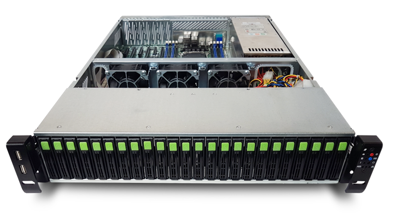 Серверная платформа Rikor 2U Server RP6224 noCPU(2)2nd GenScalable/noHeatSink/TDP 205W/ no DIMM(16)/HDD(24)SFF+(2)SFF / 4x1Gbe/6xHHHL/ 1xM.2 PCI-E x4, 1xM.2 SATA /2x800W (Реестр МинПромТорг) (RP6224-PВ25-800HS)