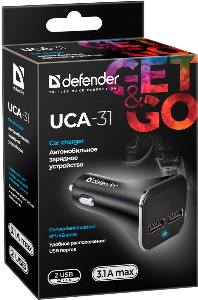 Зарядное устройство для авто 3.1A USB 83597 DEFENDER