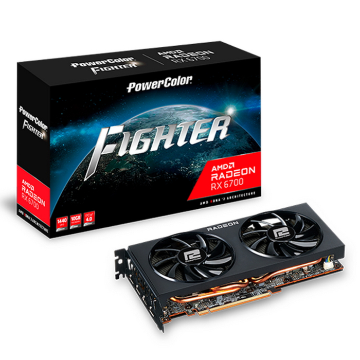 Видеокарта PowerColor PCI-E 4.0 AXRX 6700 10GBD6-3DH/OC AMD Radeon RX 6700 10240Mb 160 GDDR6 2330/16000 HDMIx1 DPx3 HDCP Ret