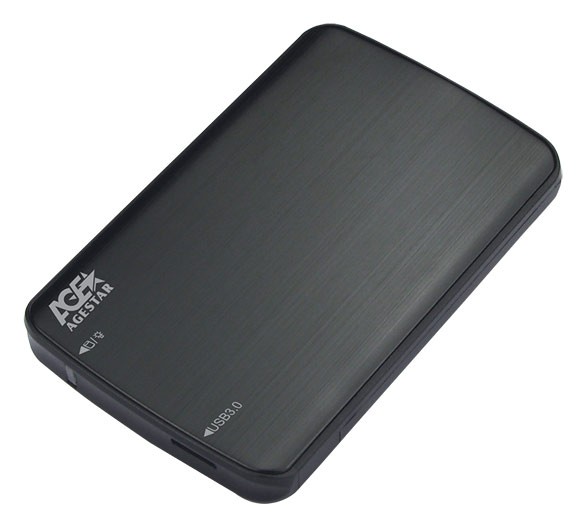 Внешний корпус для HDD/SSD AgeStar 3UB2A12 SATA пластик/алюминий черный 2.5"