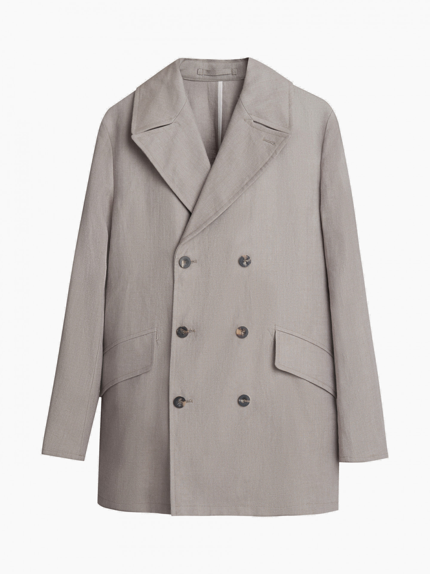   ODYSSEY Куртка Private White LINEN MANCHESTER PEACOAT GREIGE