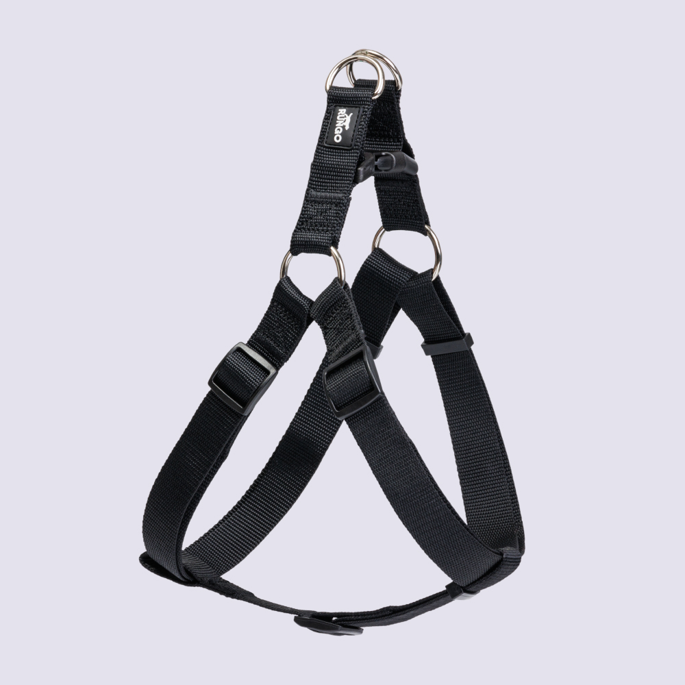 Rungo Шлейка для собак нейлоновая Step-in, обхват груди 54-78 см, ширина 20 мм, черная
