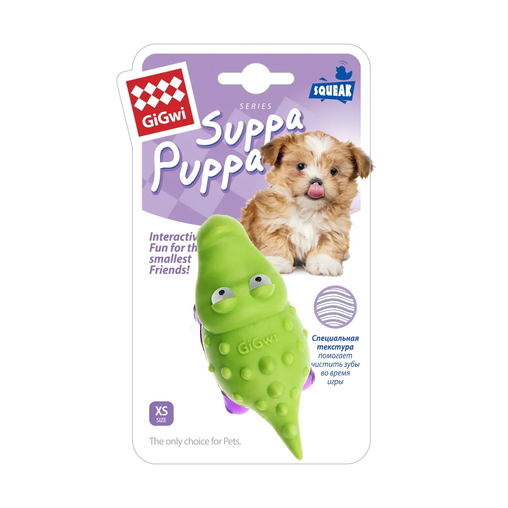 GiGwi Игрушка для собак SUPPA PUPPA Крокодил с пищалкой 10 см