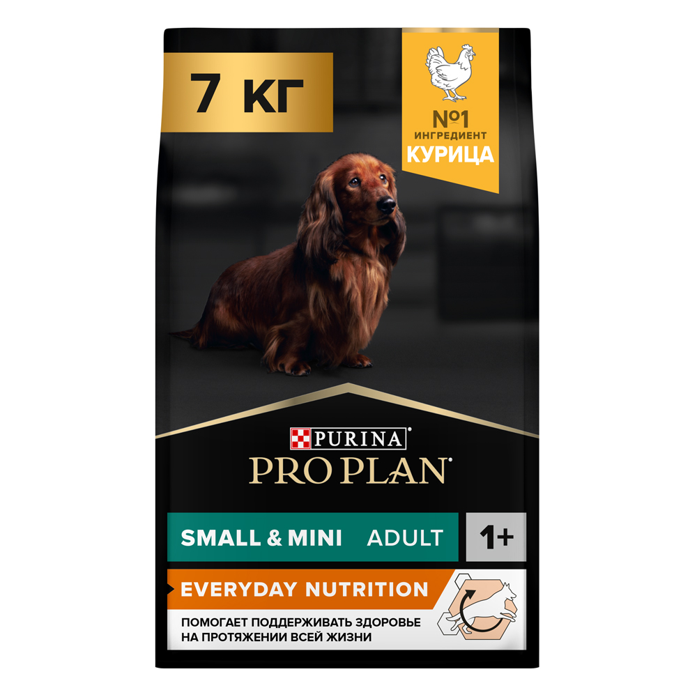 PRO PLAN® Everyday Nutrition Сухой корм для взрослых собак мелких и карликовых пород, с курицей, 7 кг