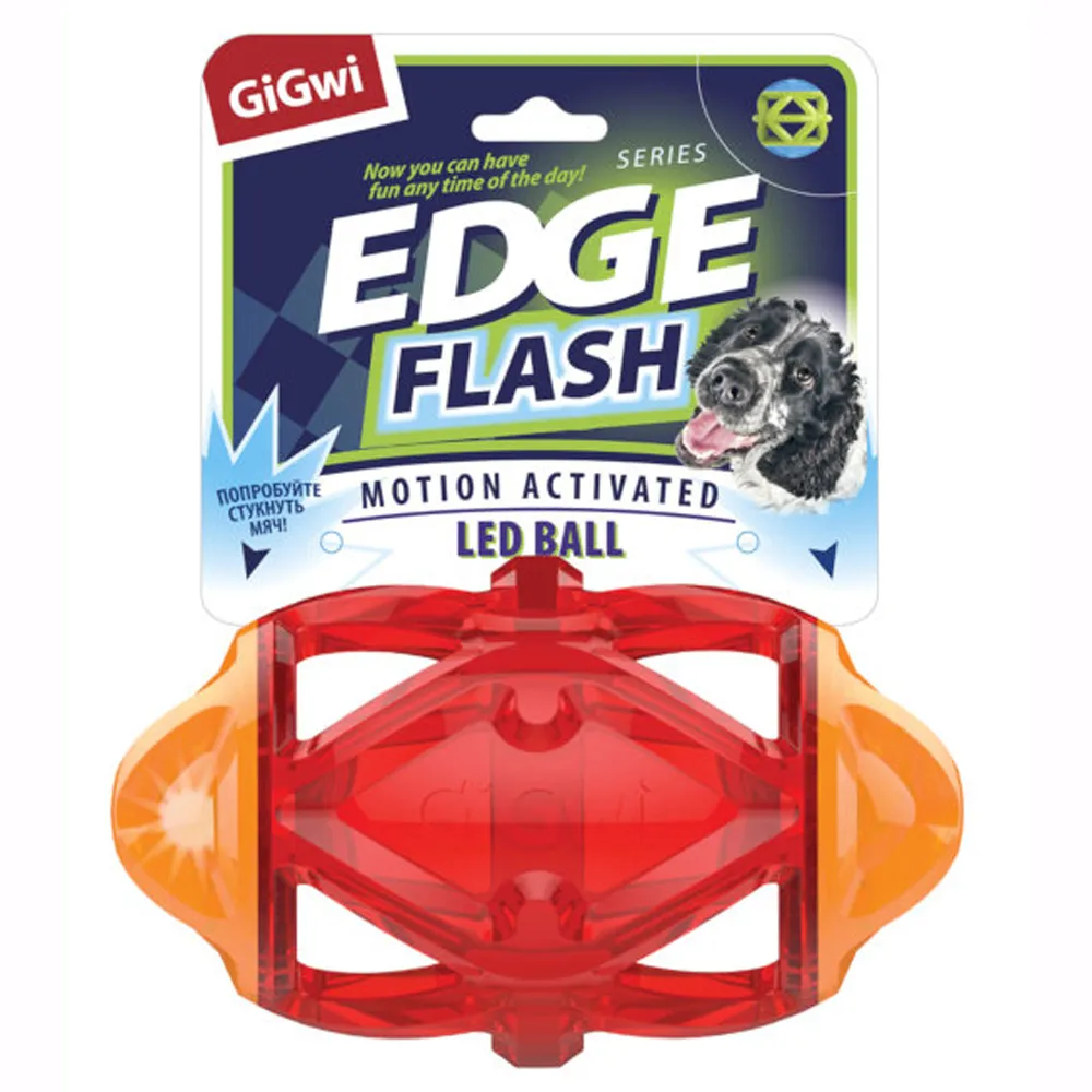 GiGwi Игрушка светящаяся для собак Регби мяч Nerf, 15х10х10 см