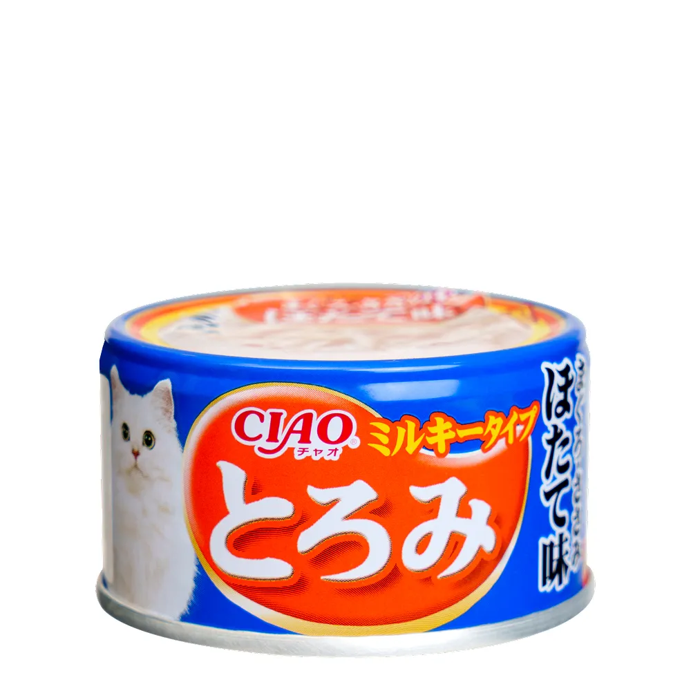 INABA CIAO Влажный корм (консервы) для кошек, тунец магуро, куриное филе со вкусом морского гребешка в овсяном молоке, 80 гр.