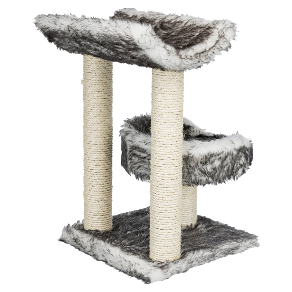 Trixie Дом-когтеточка Isaba (высота 62 см) из сизаля и плюша для кошки, черно-белый
