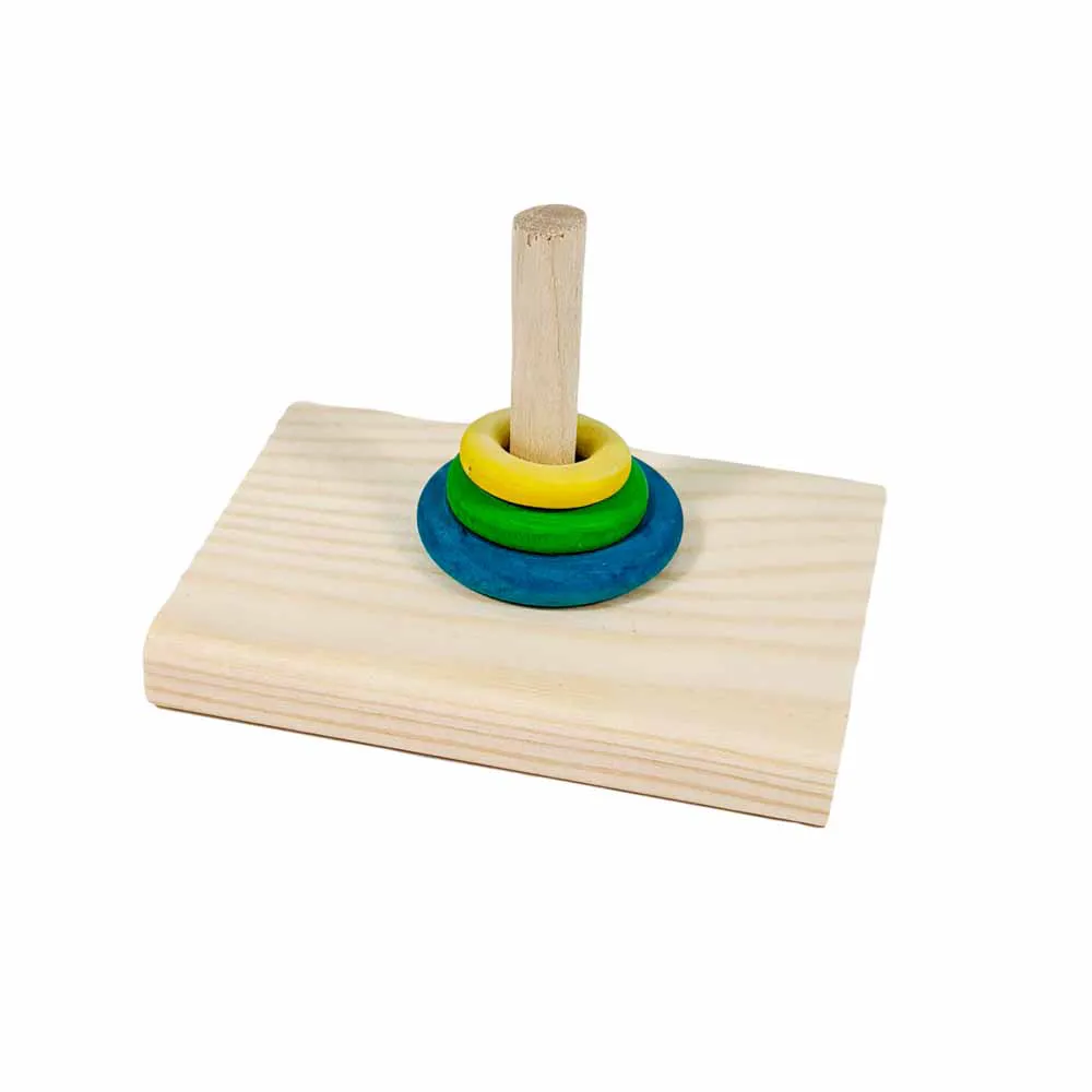 PetStandArt Игрушка для птиц Пирамида с кольцами размер S 8,5x6х1 см