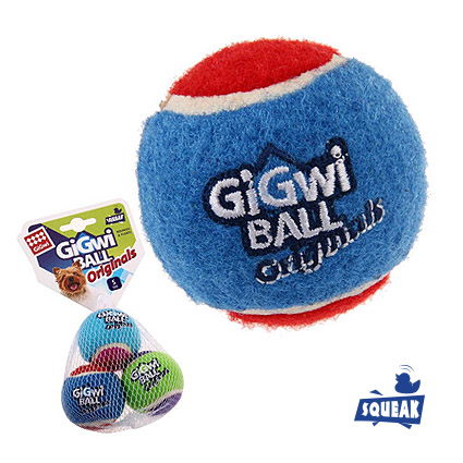Мячики GiGwi Игрушка для собак Три мяча с пищалкой, 4,8 см
