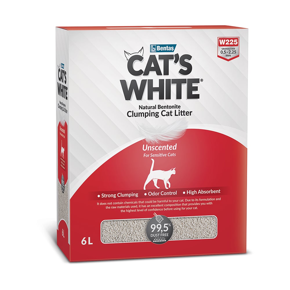 Cat's White Наполнитель комкующийся натуральный без ароматизатора для кошачьего туалета, 6 л