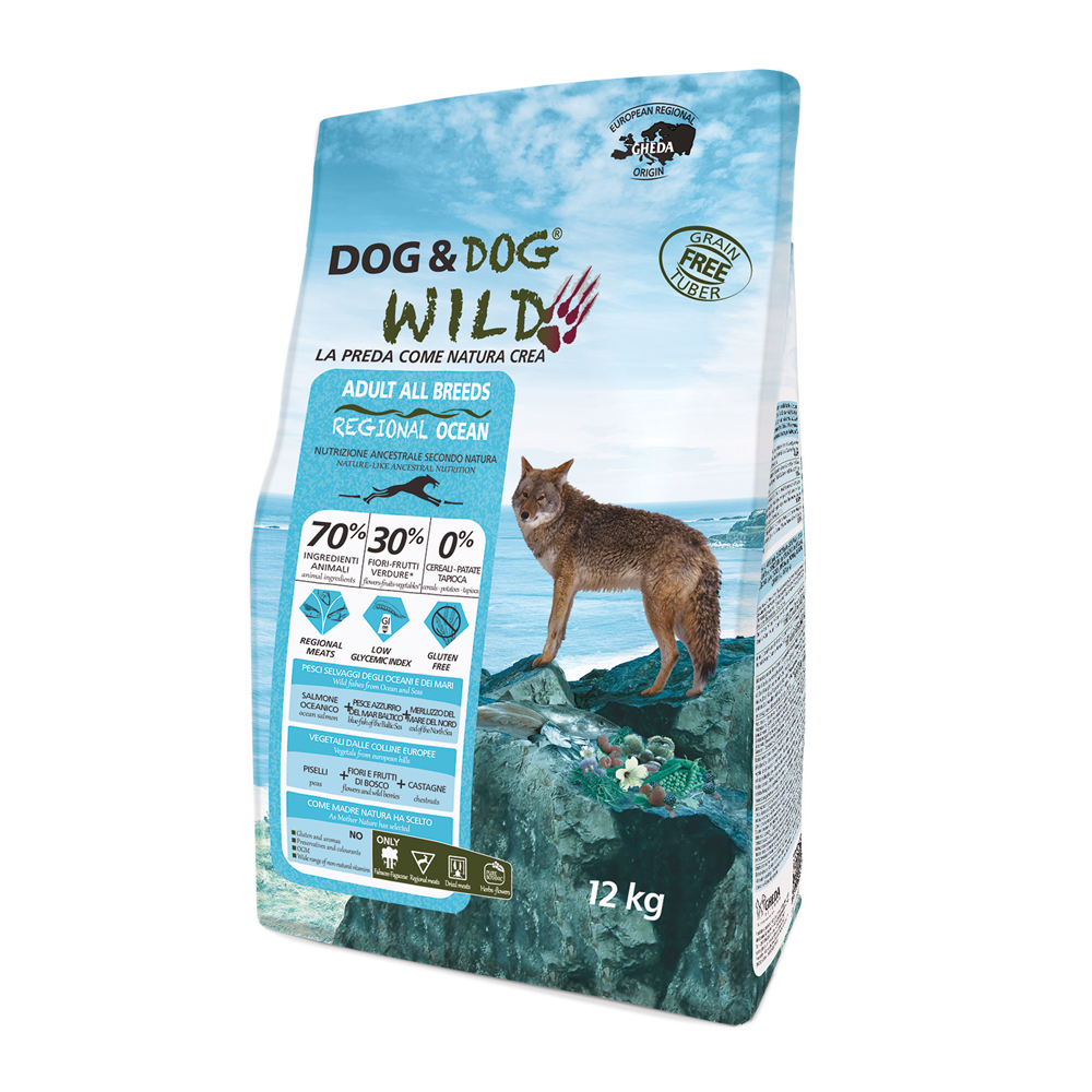 Dog & Dog Wild Regional Ocean Сухой корм для собак, с лососем и треской, 12 кг