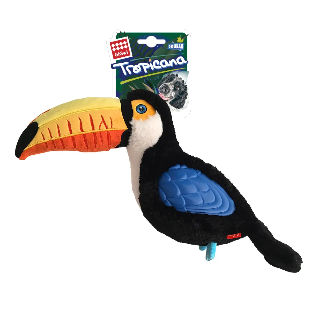 GiGwi Игрушка для собак TROPICANA SERIES Тукан большой с пищалкой 35 см