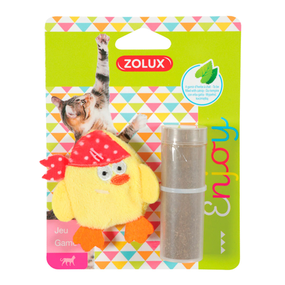 Zolux Игрушка с кошачьей мятой в комплекте для кошек Цыпочка, 6,5х1х6,5 см, желтая