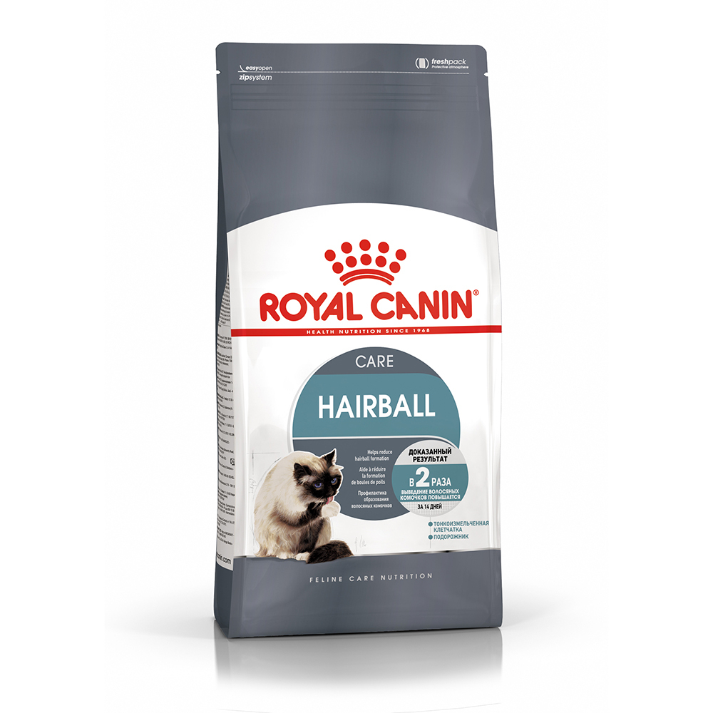 Royal Canin Hairball Care Сухой корм для профилактики образования волосяных комочков в ЖКТ у взрослых кошек, 10 кг