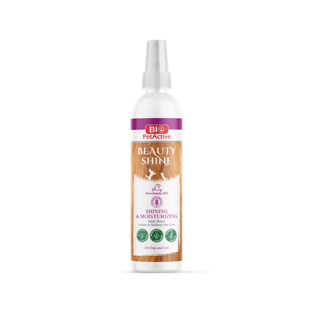   Четыре Лапы BIOPETACTIVE BeautyShine Спрей для блеска шерсти и увлажнения кожи для кошек и собак, 100 мл