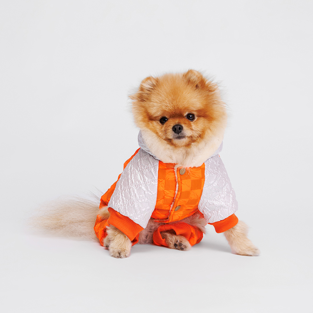 Petmax Комбинезон с капюшоном для собак, M, оранжевый