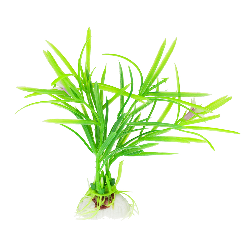 Пластиковые растения AquaFantasy Растение зеленое с цветком 8см