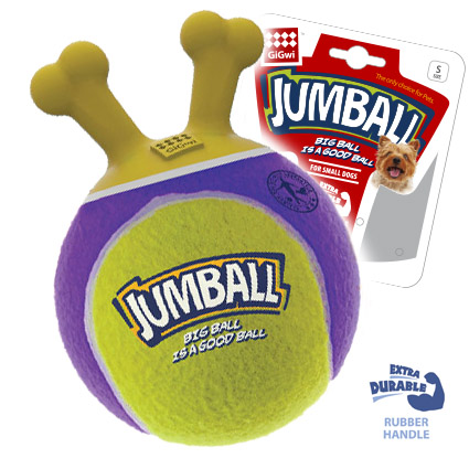 Мячики GiGwi Игрушка для собак Jumball теннисная резина, желтый/фиолетовый, 14 см