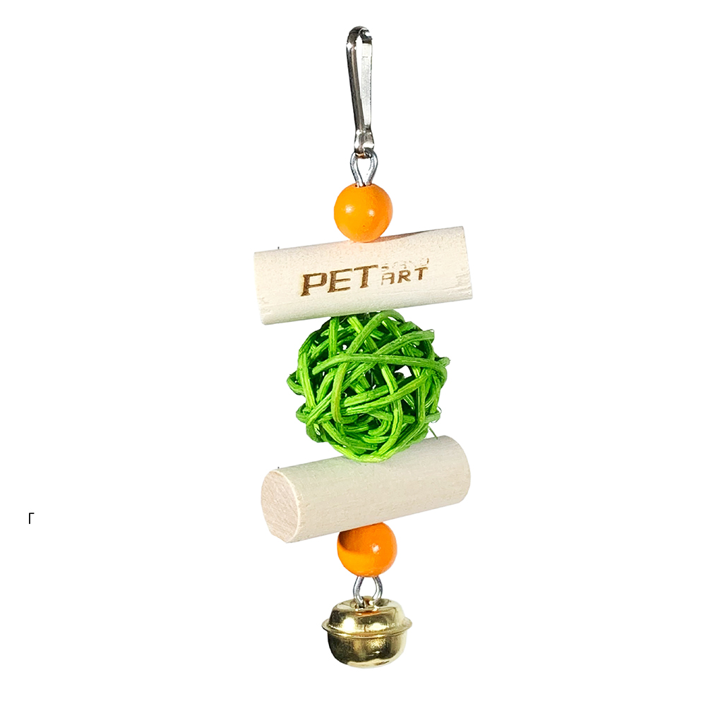 Натуральные материалы PetStandArt Игрушка для попугаев Rattan Ball, 12х2x4 см