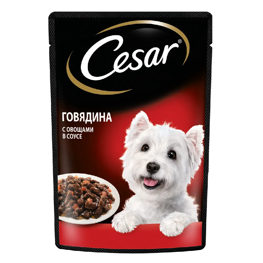 Консервы Cesar Корм влажный для собак Говядина с овощами, 85 г