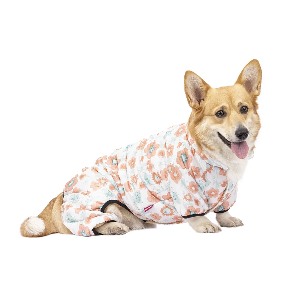 Petmax Комбинезон с цветами для собак, 2XL, бежевый (девочка)
