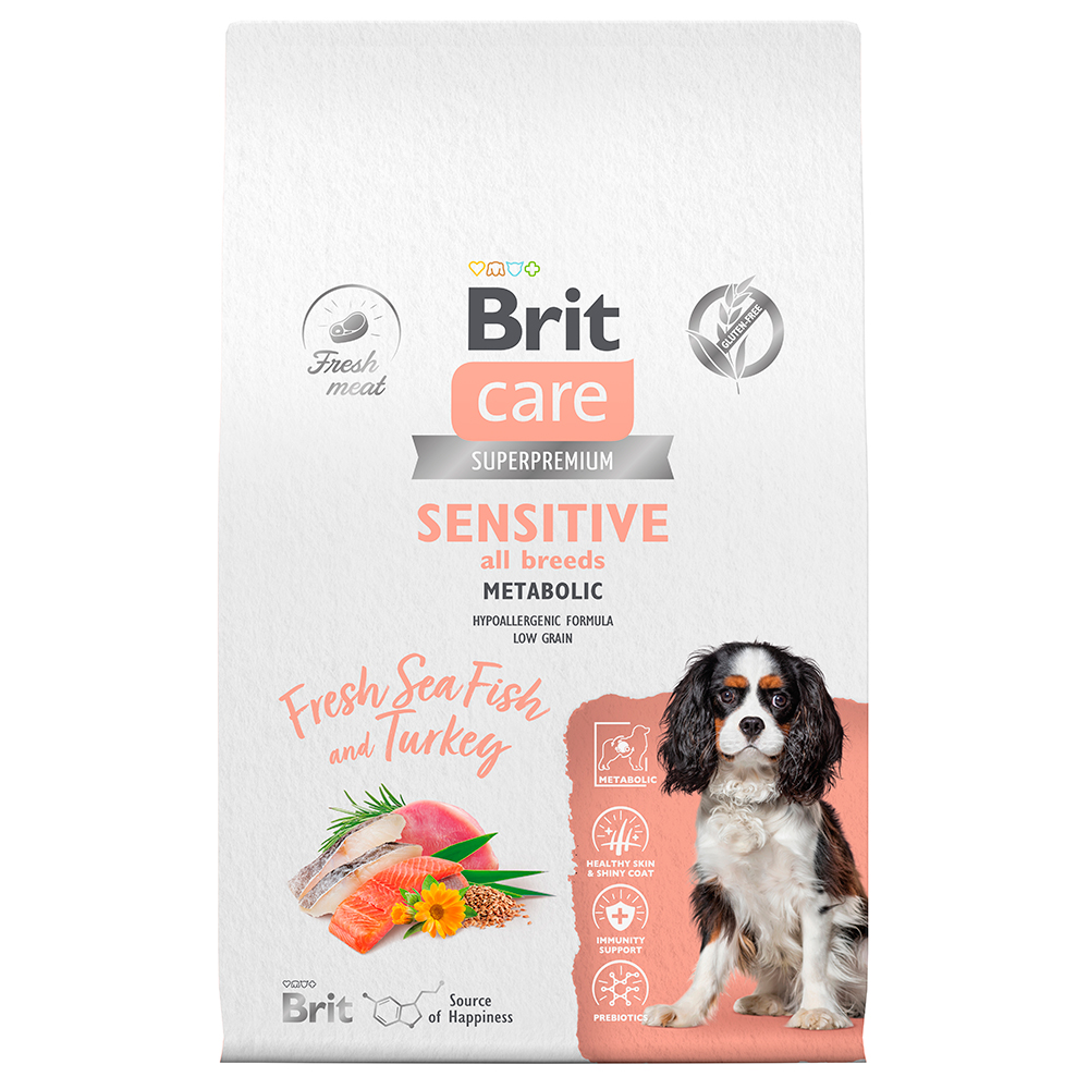 Brit Care Sensitive Сухой корм для собак, с морской рыбой и индейкой, 12 кг