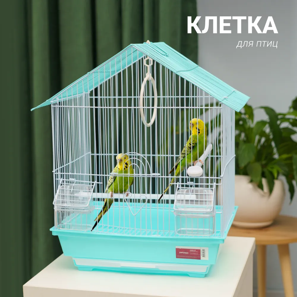 Petmax Клетка для птиц Adelle, 34,5х28х45,5 см, голубой