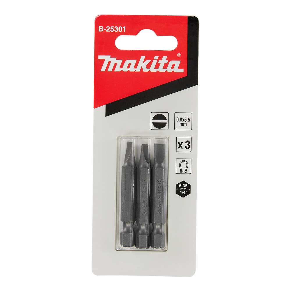 Биты и наборы бит  ТМК Набор бит Makita SL0.8x5.5х50мм 3шт (B-25301)
