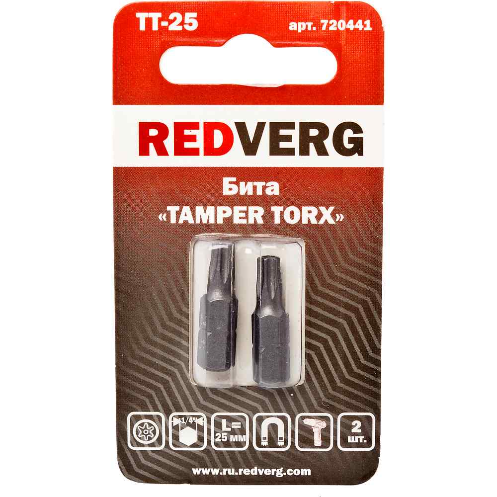 Биты и наборы бит Бита REDVERG TT25х25мм 2шт (720441)