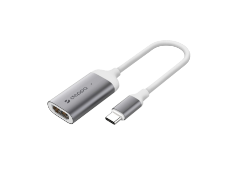  Переходник Deppa HDMI - USB Type-C, 12 см - Графит, Серый