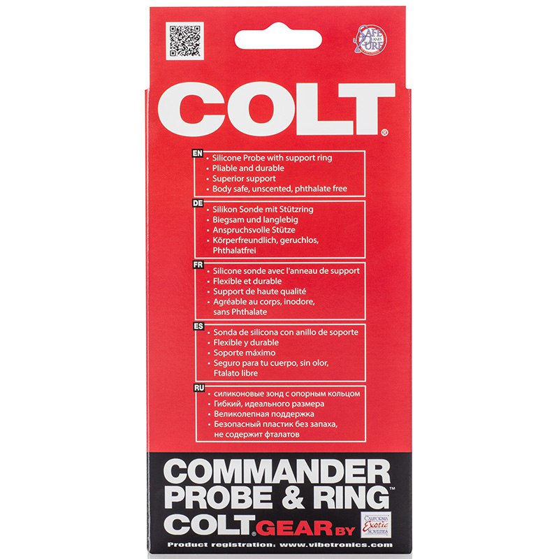 Развращающая эротическая анальная Пробка COLT Commander Probe & Ring с Эрекционным Кольцом красная