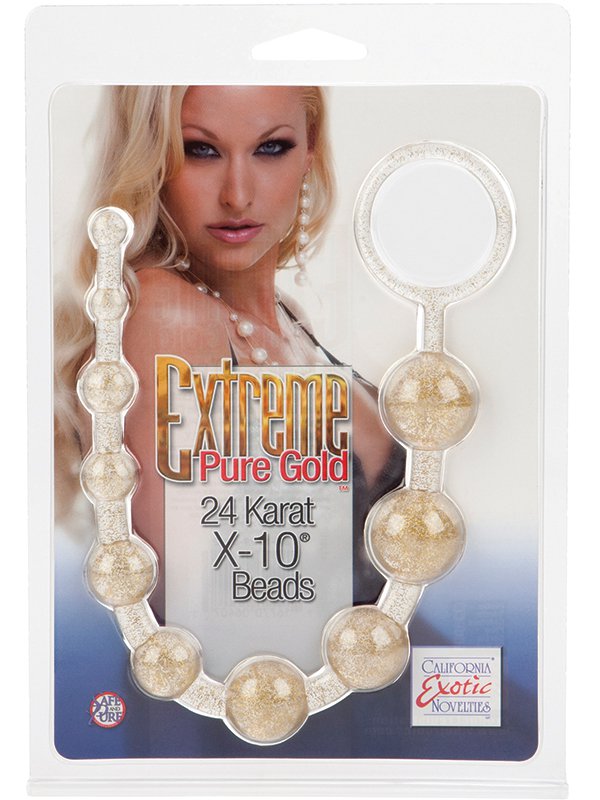 Анальные бусы Extreme Pure Gold X-10 Beads – золотистый