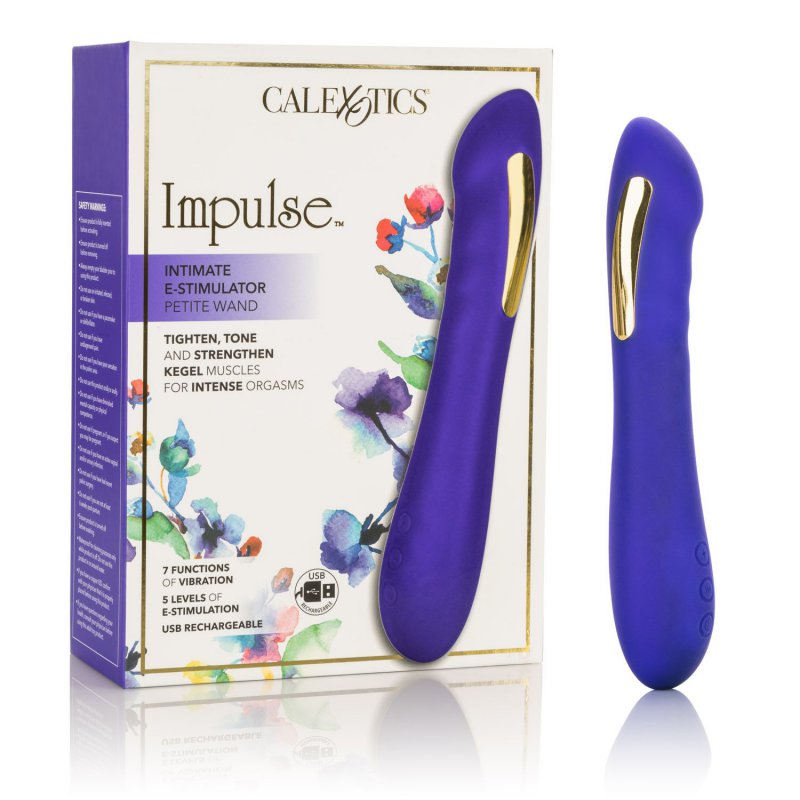   Он и Она Изысканный вибратор с электростимуляцией Calexotics Impulse™ Intimate E-Stimulator Petite Wand - фиолетовый