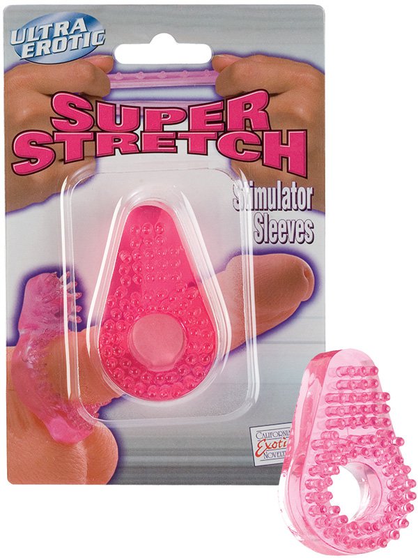 Эрекционное кольцо Super Stretch Nubby со стимулятором клитора – розовый