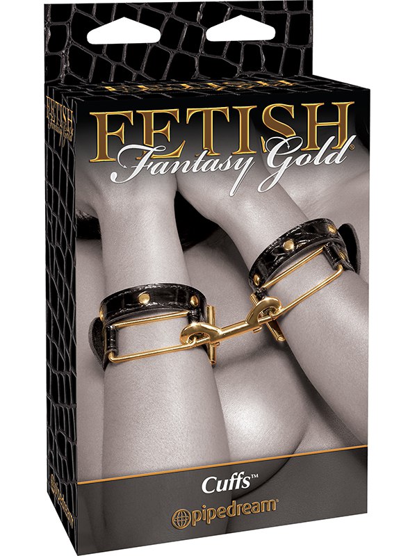 Наручники Fetish Fantasy Gold черные с золотом