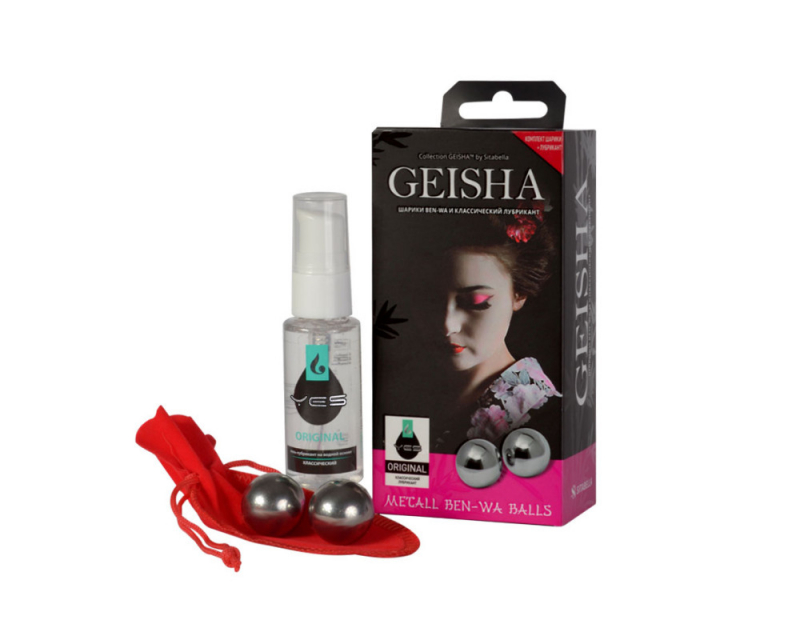 Geisha шарики ben-wa (металл d-22 mm) и классический гель