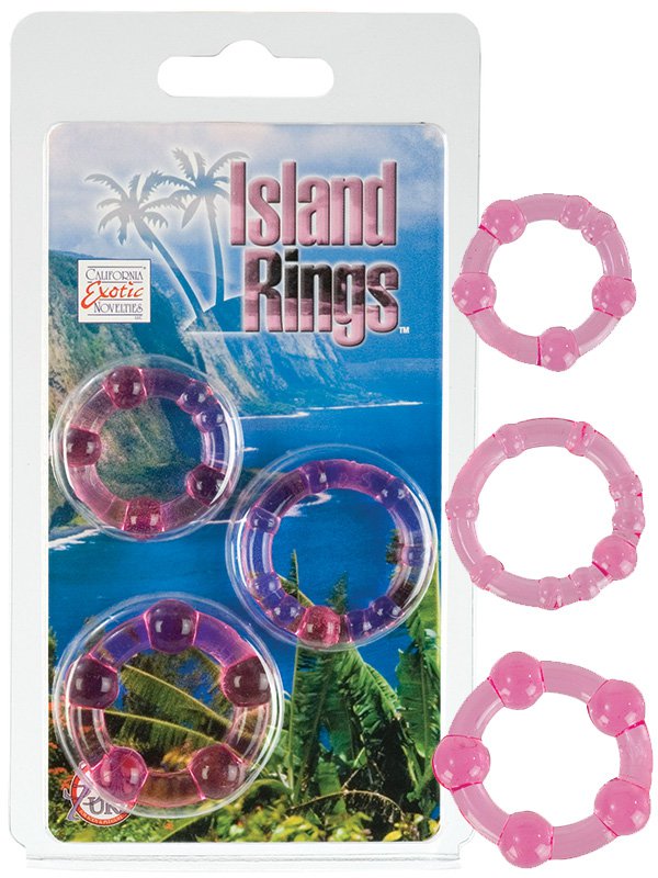 Комплект из 3-х эрекционных колец Island Rings – розовый