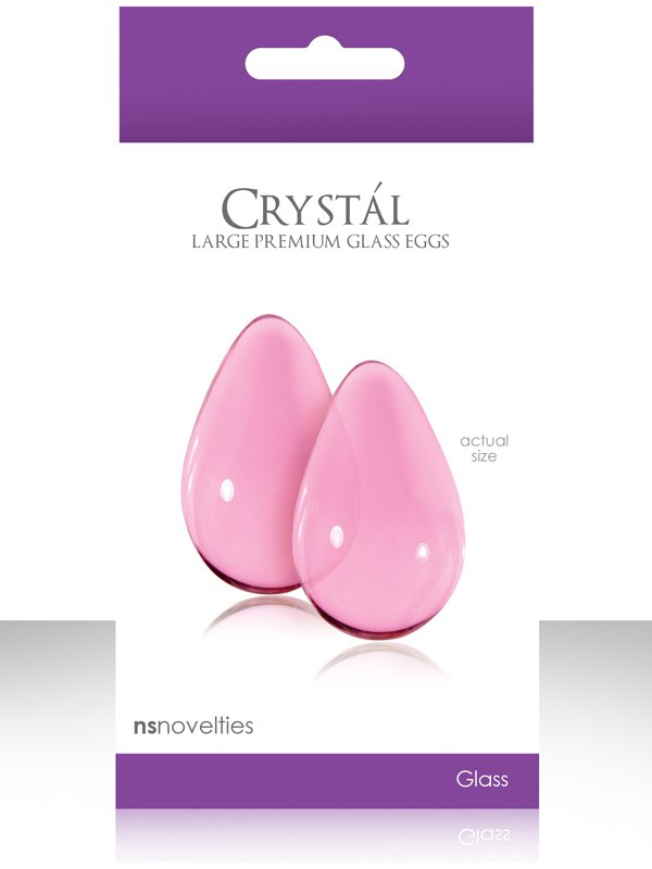  Вагинальные шарики большие из стекла Crystal Glass - Pink