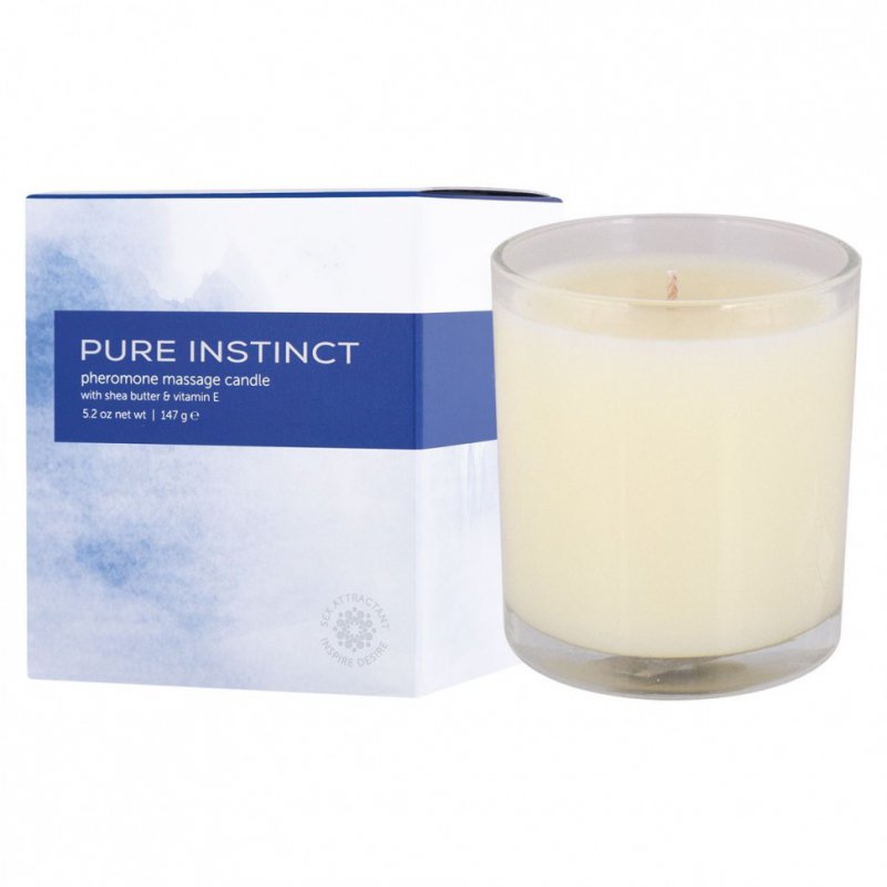 Интимная косметика  Он и Она Свеча для массажа с феромонами Pure Instinct True Blue 147 г